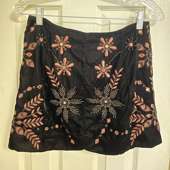 Free People Bright Lights Velvet Mini Skirt - Picture 1 of 3